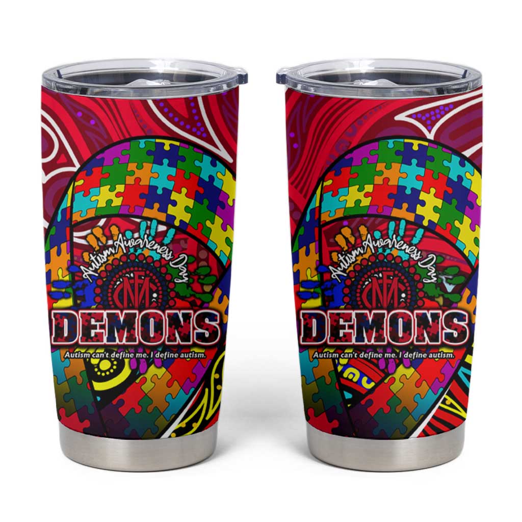 Autism Awareness Australia Melbourne Demons Tumbler Cup Aboriginal Indigenous Art