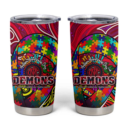 Autism Awareness Australia Melbourne Demons Tumbler Cup Aboriginal Indigenous Art