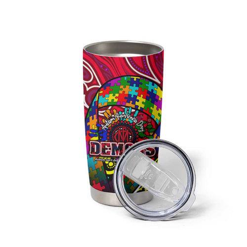 Autism Awareness Australia Melbourne Demons Tumbler Cup Aboriginal Indigenous Art