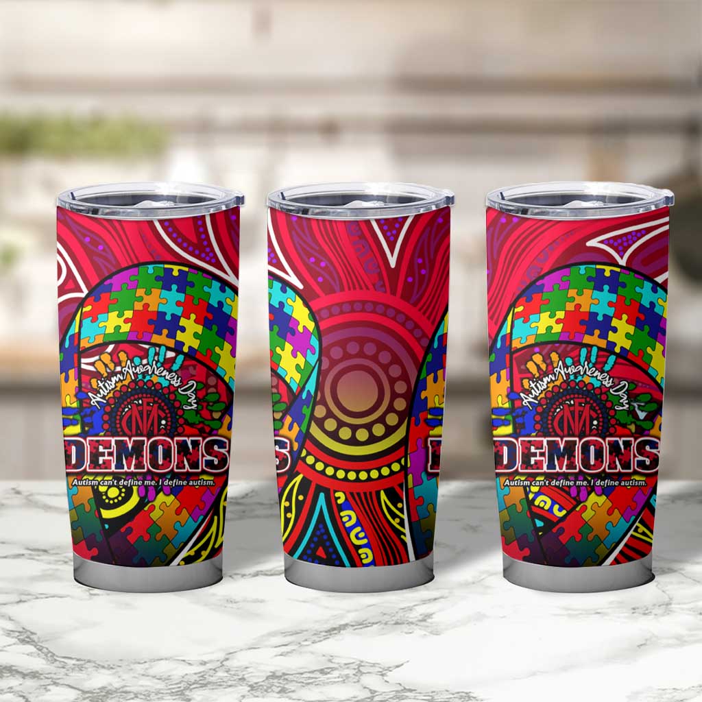 Autism Awareness Australia Melbourne Demons Tumbler Cup Aboriginal Indigenous Art