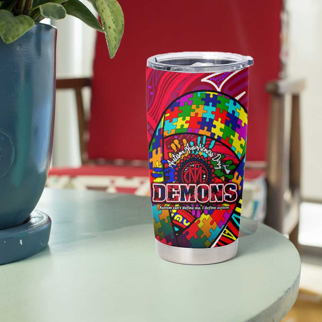 Autism Awareness Australia Melbourne Demons Tumbler Cup Aboriginal Indigenous Art