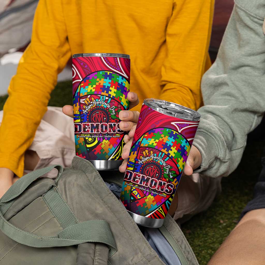 Autism Awareness Australia Melbourne Demons Tumbler Cup Aboriginal Indigenous Art