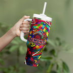 Autism Awareness Australia Melbourne Demons Tumbler With Handle Aboriginal Indigenous Art