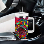 Autism Awareness Australia Melbourne Demons Tumbler With Handle Aboriginal Indigenous Art