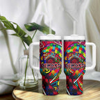 Autism Awareness Australia Melbourne Demons Tumbler With Handle Aboriginal Indigenous Art
