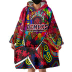 Autism Awareness Australia Melbourne Demons Wearable Blanket Hoodie Aboriginal Indigenous Art