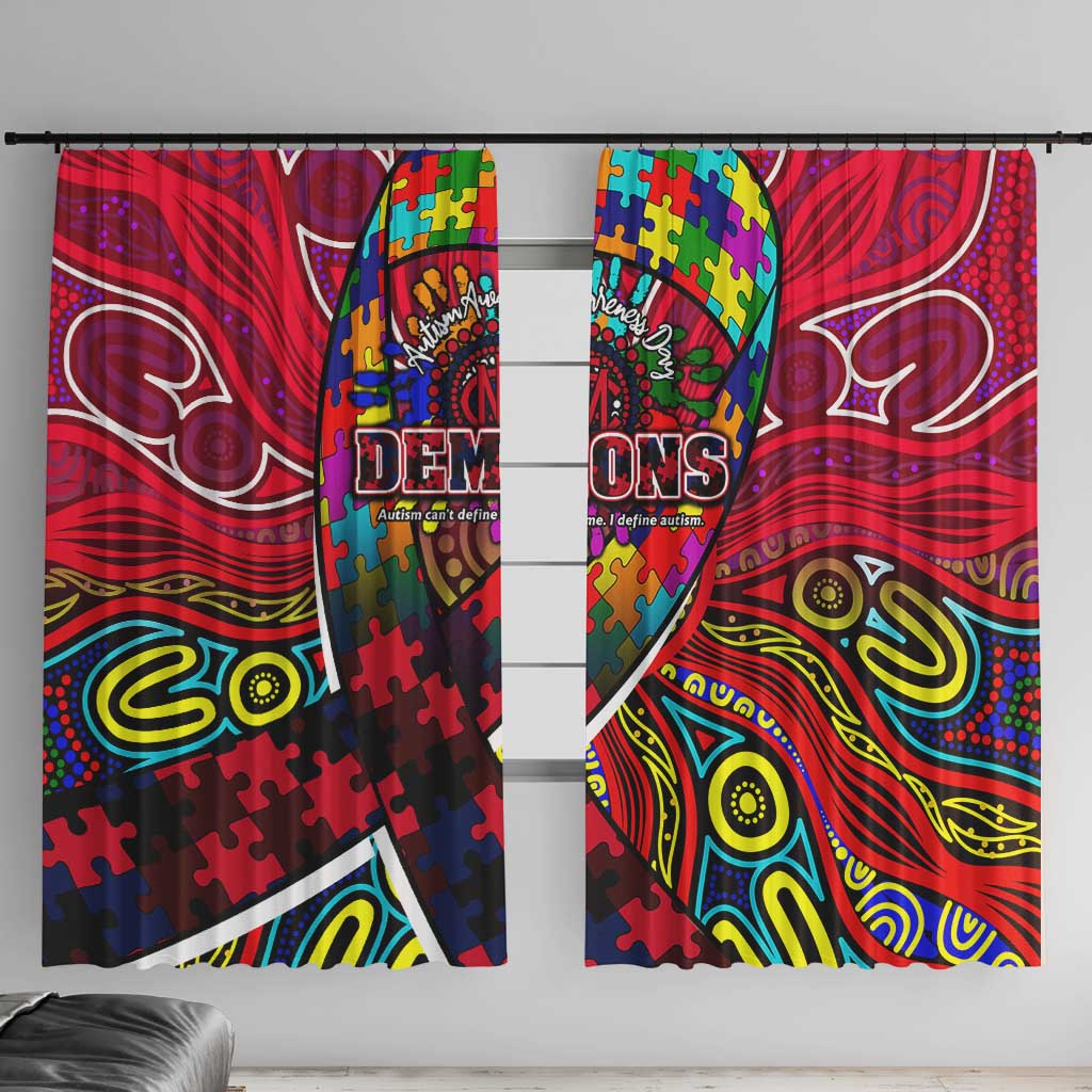 Autism Awareness Australia Melbourne Demons Window Curtain Aboriginal Indigenous Art