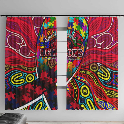 Autism Awareness Australia Melbourne Demons Window Curtain Aboriginal Indigenous Art