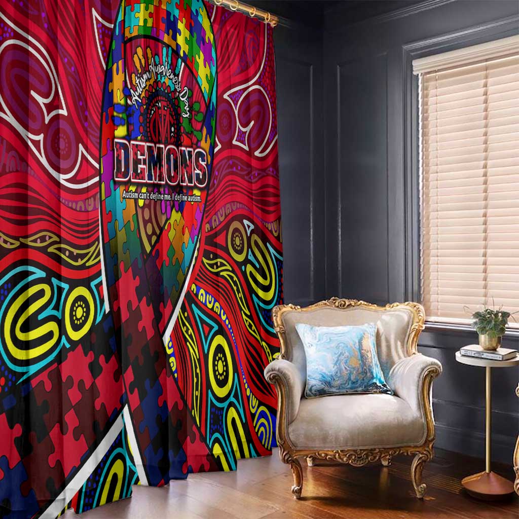 Autism Awareness Australia Melbourne Demons Window Curtain Aboriginal Indigenous Art