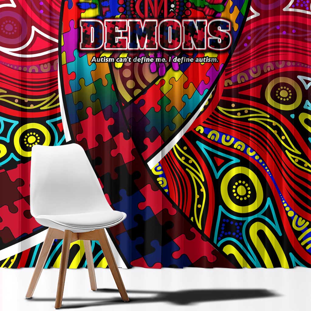 Autism Awareness Australia Melbourne Demons Window Curtain Aboriginal Indigenous Art