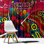 Autism Awareness Australia Melbourne Demons Window Curtain Aboriginal Indigenous Art