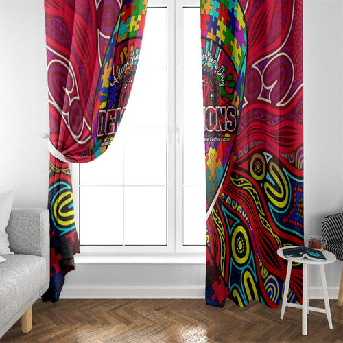 Autism Awareness Australia Melbourne Demons Window Curtain Aboriginal Indigenous Art