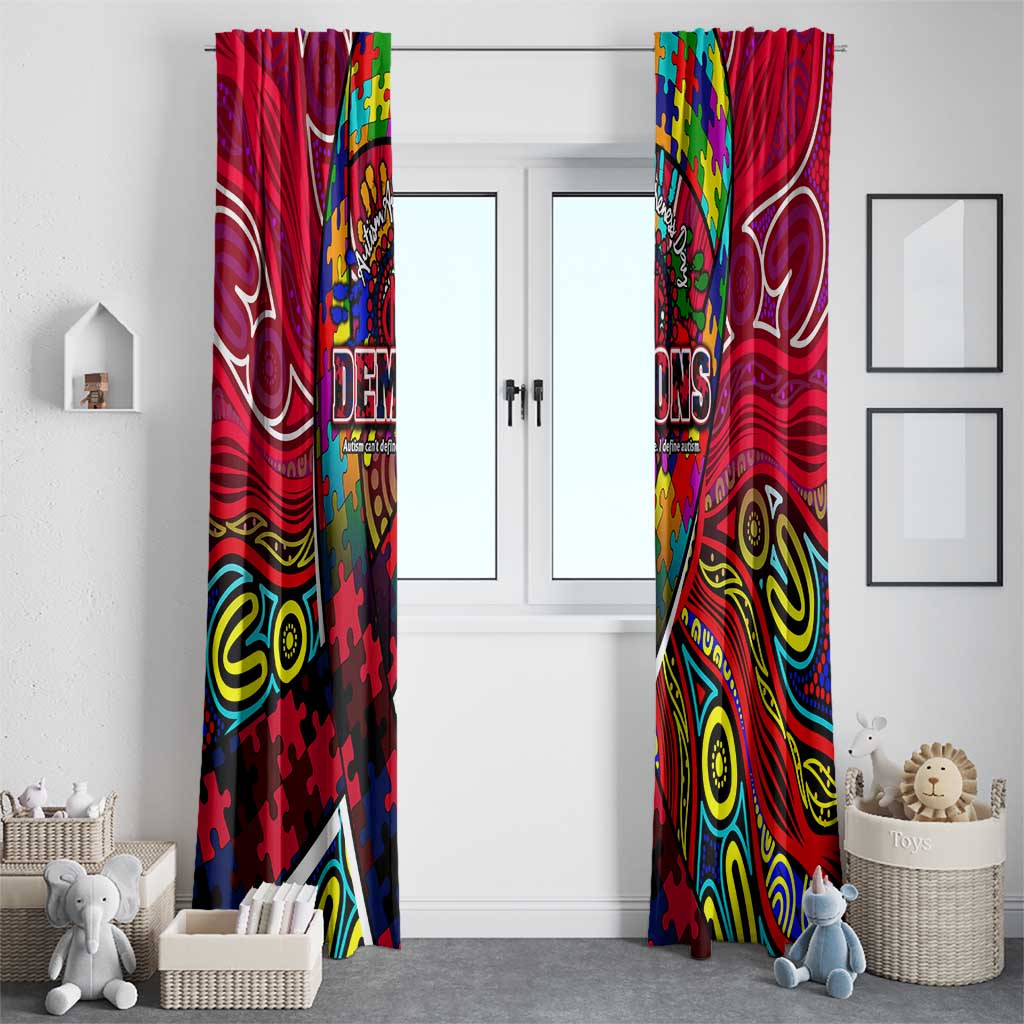 Autism Awareness Australia Melbourne Demons Window Curtain Aboriginal Indigenous Art