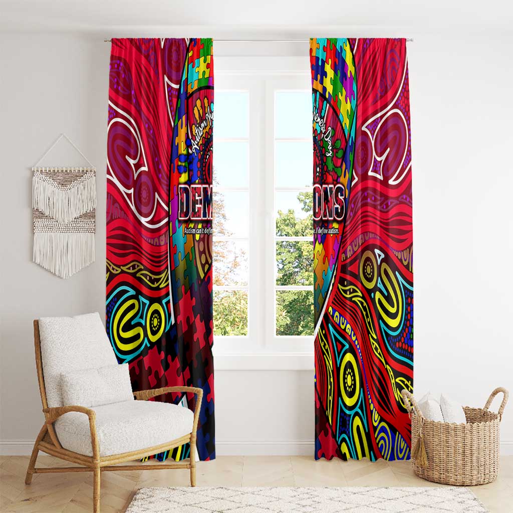 Autism Awareness Australia Melbourne Demons Window Curtain Aboriginal Indigenous Art