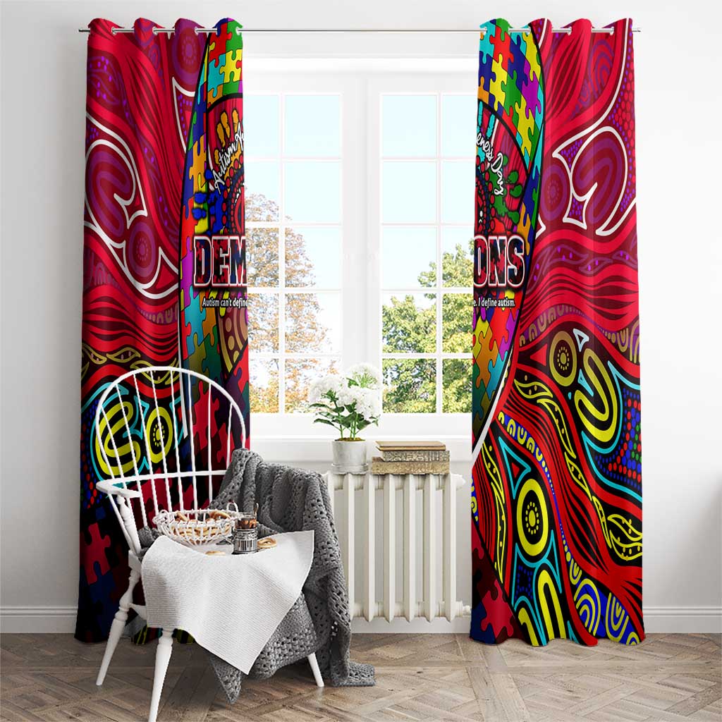 Autism Awareness Australia Melbourne Demons Window Curtain Aboriginal Indigenous Art
