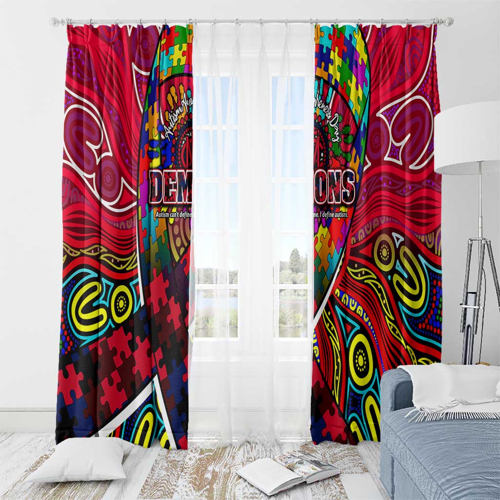 Autism Awareness Australia Melbourne Demons Window Curtain Aboriginal Indigenous Art