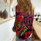 Autism Awareness Australia Melbourne Demons Women Casual Shirt Aboriginal Indigenous Art