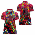 Autism Awareness Australia Melbourne Demons Women Polo Shirt Aboriginal Indigenous Art