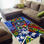 Autism Awareness Australia North Melbourne Kangaroos Area Rug Aboriginal Indigenous Art