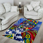 Autism Awareness Australia North Melbourne Kangaroos Area Rug Aboriginal Indigenous Art