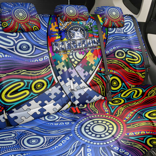 Autism Awareness Australia North Melbourne Kangaroos Back Car Seat Cover Aboriginal Indigenous Art