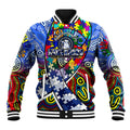 Autism Awareness Australia North Melbourne Kangaroos Baseball Jacket Aboriginal Indigenous Art