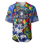 Autism Awareness Australia North Melbourne Kangaroos Baseball Jersey Aboriginal Indigenous Art