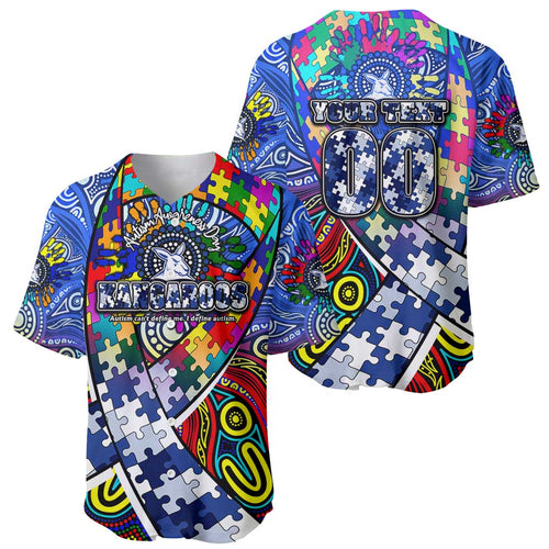 Autism Awareness Australia North Melbourne Kangaroos Baseball Jersey Aboriginal Indigenous Art