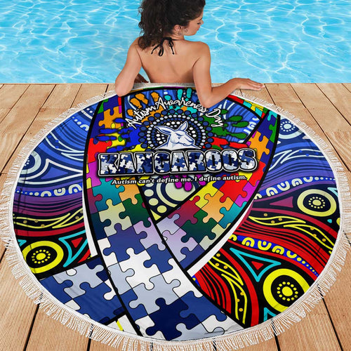 Autism Awareness Australia North Melbourne Kangaroos Beach Blanket Aboriginal Indigenous Art