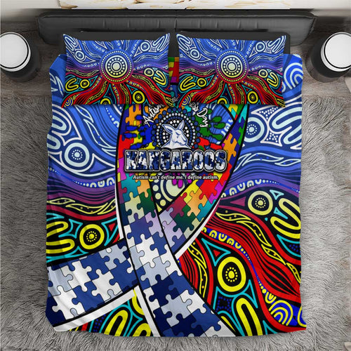 Autism Awareness Australia North Melbourne Kangaroos Bedding Set Aboriginal Indigenous Art