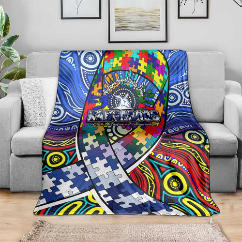 Autism Awareness Australia North Melbourne Kangaroos Blanket Aboriginal Indigenous Art