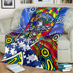 Autism Awareness Australia North Melbourne Kangaroos Blanket Aboriginal Indigenous Art