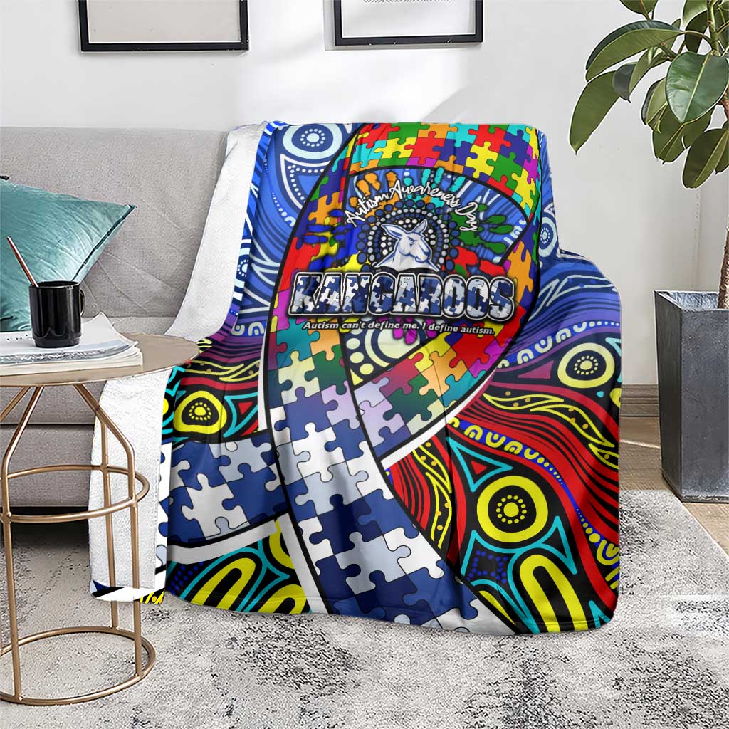 Autism Awareness Australia North Melbourne Kangaroos Blanket Aboriginal Indigenous Art