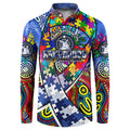 Autism Awareness Australia North Melbourne Kangaroos Button Sweatshirt Aboriginal Indigenous Art