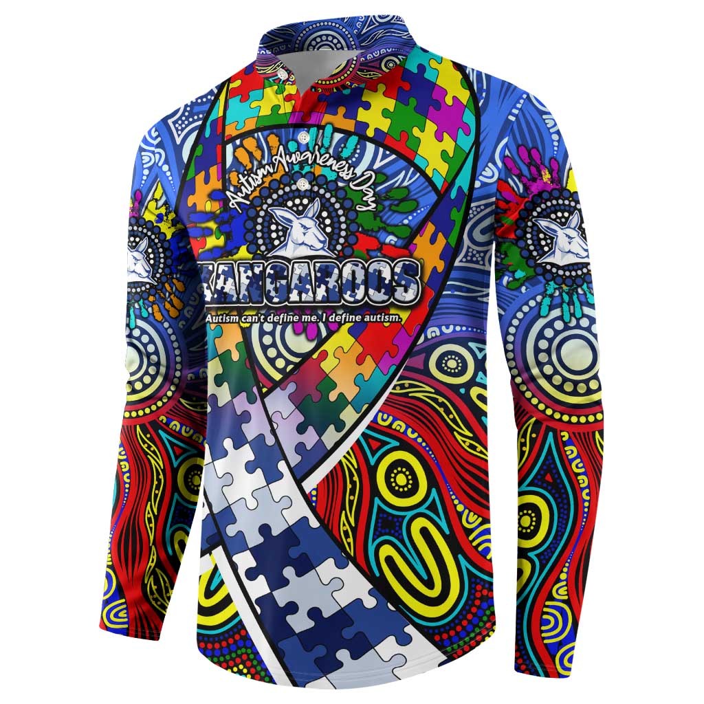 Autism Awareness Australia North Melbourne Kangaroos Button Sweatshirt Aboriginal Indigenous Art