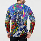 Autism Awareness Australia North Melbourne Kangaroos Button Sweatshirt Aboriginal Indigenous Art