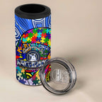 Autism Awareness Australia North Melbourne Kangaroos 4 in 1 Can Cooler Tumbler Aboriginal Indigenous Art
