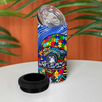 Autism Awareness Australia North Melbourne Kangaroos 4 in 1 Can Cooler Tumbler Aboriginal Indigenous Art