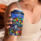 Autism Awareness Australia North Melbourne Kangaroos 4 in 1 Can Cooler Tumbler Aboriginal Indigenous Art