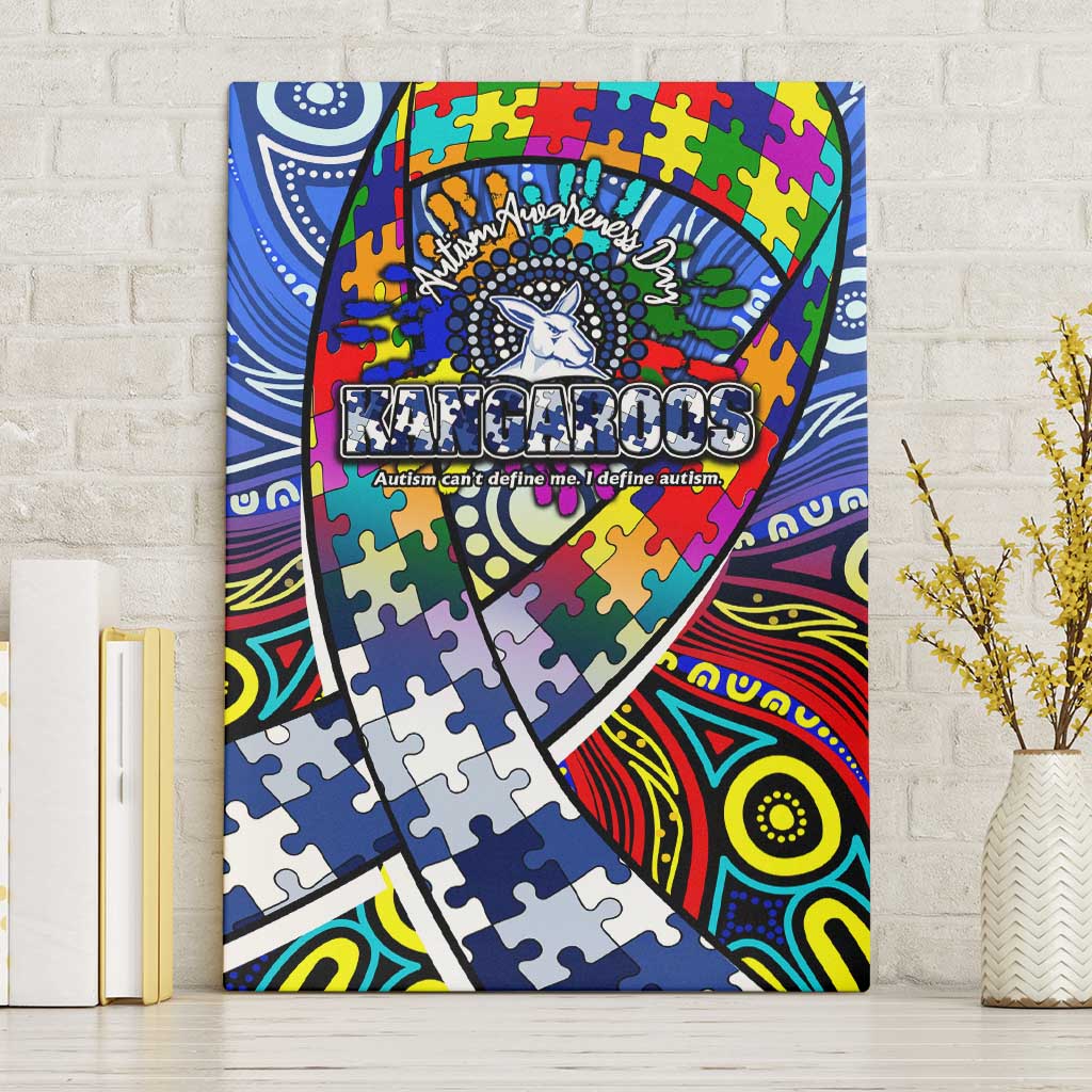 Autism Awareness Australia North Melbourne Kangaroos Canvas Wall Art Aboriginal Indigenous Art