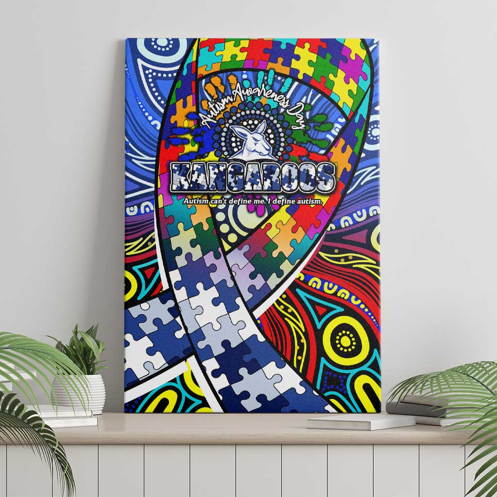 Autism Awareness Australia North Melbourne Kangaroos Canvas Wall Art Aboriginal Indigenous Art