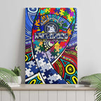 Autism Awareness Australia North Melbourne Kangaroos Canvas Wall Art Aboriginal Indigenous Art