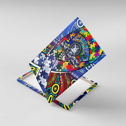 Autism Awareness Australia North Melbourne Kangaroos Canvas Wall Art Aboriginal Indigenous Art