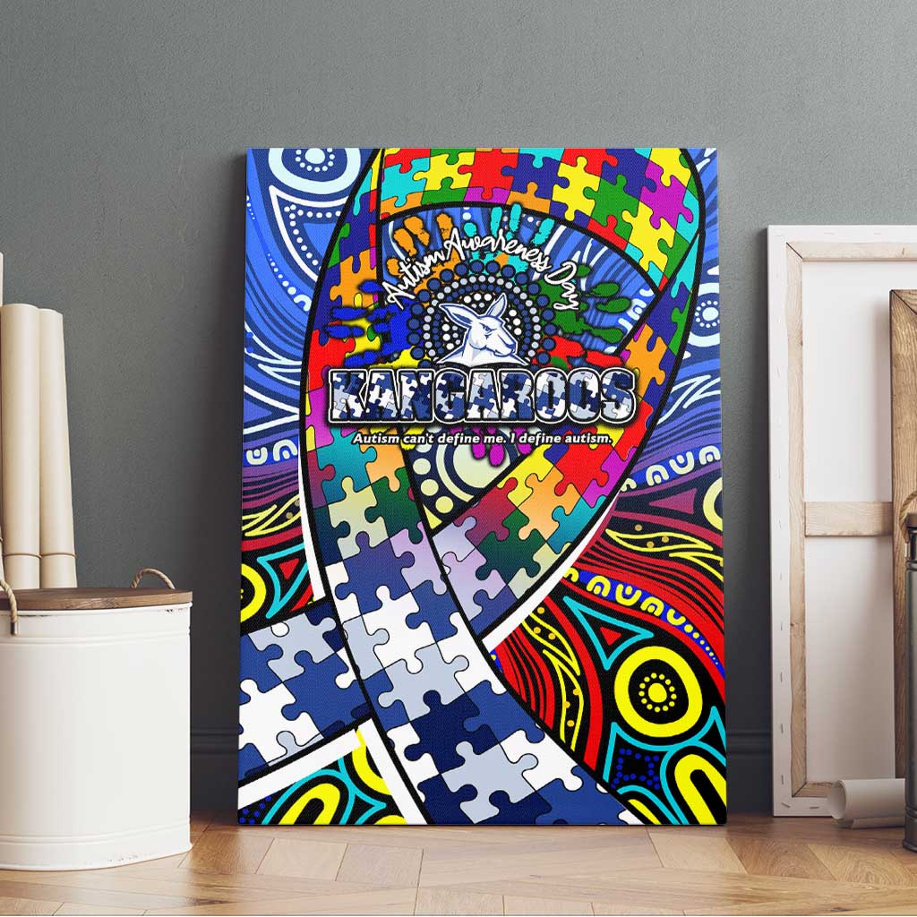 Autism Awareness Australia North Melbourne Kangaroos Canvas Wall Art Aboriginal Indigenous Art