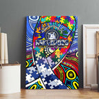 Autism Awareness Australia North Melbourne Kangaroos Canvas Wall Art Aboriginal Indigenous Art