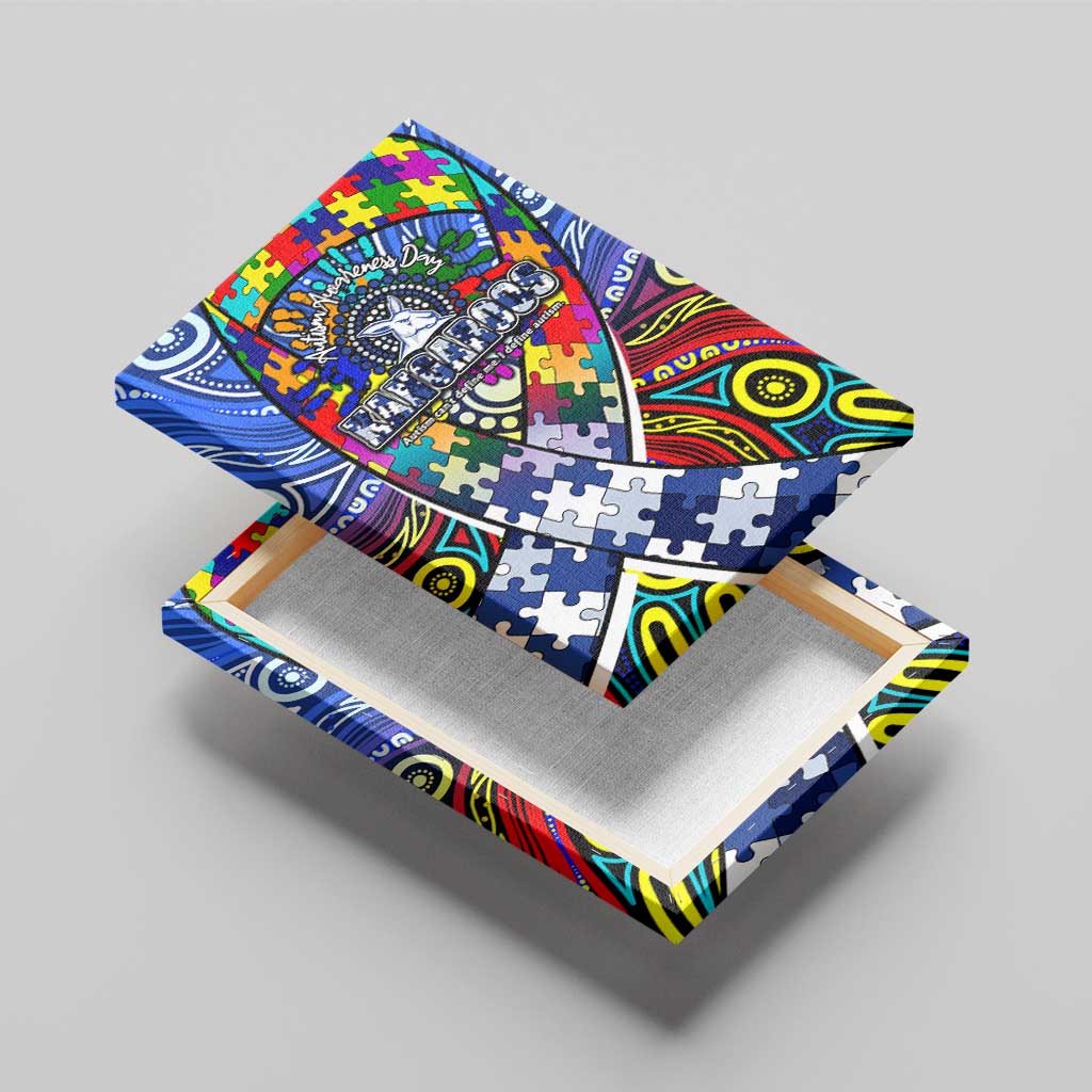 Autism Awareness Australia North Melbourne Kangaroos Canvas Wall Art Aboriginal Indigenous Art