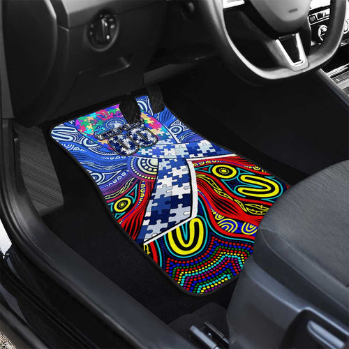 Autism Awareness Australia North Melbourne Kangaroos Car Mats Aboriginal Indigenous Art
