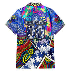 Autism Awareness Australia North Melbourne Kangaroos Family Matching Long Sleeve Bodycon Dress and Hawaiian Shirt Aboriginal Indigenous Art