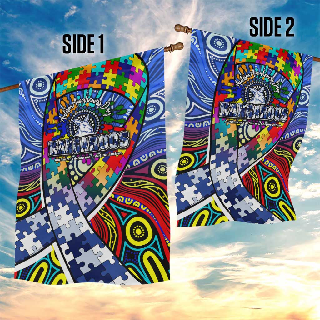 Autism Awareness Australia North Melbourne Kangaroos Garden Flag Aboriginal Indigenous Art