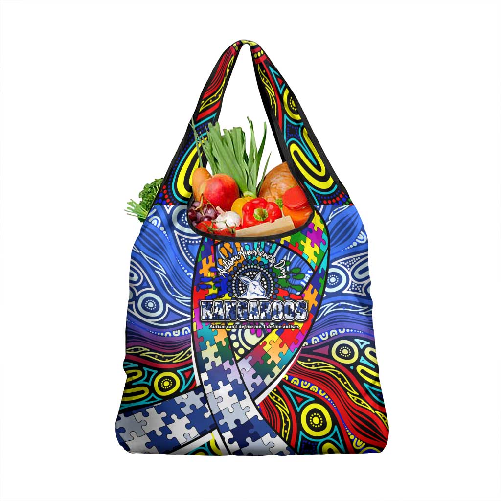 Autism Awareness Australia North Melbourne Kangaroos Grocery Bag Aboriginal Indigenous Art